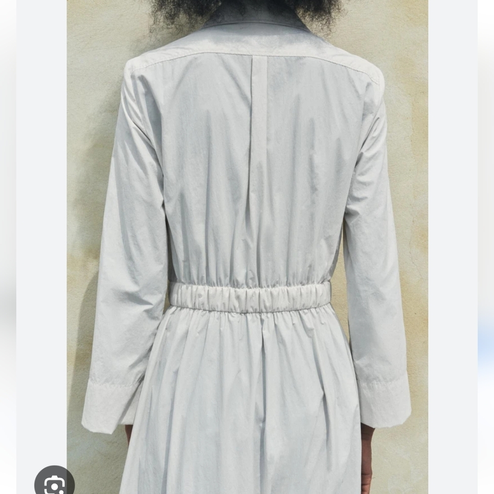 ZARA MIDI SHIRT DRESS Cream Size M & L - Picture 9 of 12